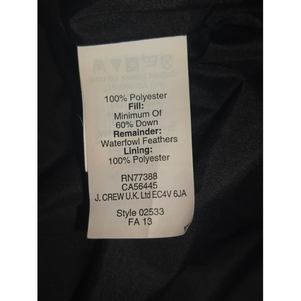 Sz S Womens J. Crew Black Tan Herringbone Down‎ Quilted Puffer Vest Jacket VGUC! - Picture 4 of 4